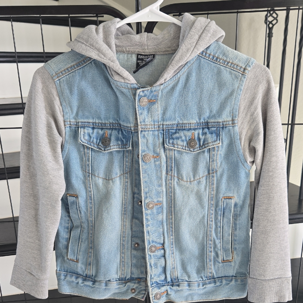 Ring of Fire Blue and Gray Jean Jacket for Kids